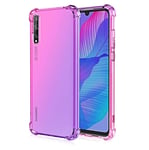 MISKQ case for Xiaomi Redmi 9A, Phone Cover Shockproof, Rreinforced Corner, Silicone soft anti-fall TPU mobile phone case(Pink/purple)
