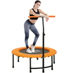 HOMCOM 40'' Mini Trampoline Adult Rebounder Jumper w/ Handle Fitness Orange