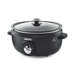 Slow Cooker 6.5L Tempered Glass Lid & Removable Non-Stick Bowl Chalkboard Design