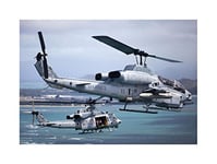 Wee Blue Coo War Air Force Helicopter AH1W Super Cobra Uh1y Huey Wall Art Print