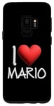 Coque pour Galaxy S9 I Love Mario Nom personnalisé Homme Guy BFF Friend Cœur