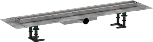 hansgrohe RainDrain Compact - Caniveau de douche linéaire 800 mm à carreler, Siphon de sol pour une installation à faible, avec hauteur d'encastrement 43 mm, 56167000