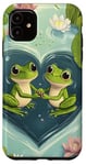 Coque pour iPhone 11 Grenouille Cœur Bassin Saint-Valentin