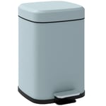 HOMCOM 12L Kitchen Pedal Bin, Metal Rubbish Bin with Soft-close Lid, Light Green