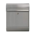 MEFA Ruby 866 866020M Boîte aux lettres avec porte-journaux (acier inoxydable, avec verrou de sécurité, 450 x 350 x 150 mm)