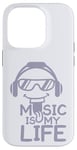 Coque pour iPhone 14 Pro Music Is My Life Sounds Listening Melody Beats Vibes Lover