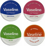 Vaseline Lip Therapy Balm Petroleum Jelly 20g Pocket Size Pots Set of 4