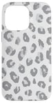 iPhone 14 Pro Max White Gray Cheetah Leopard Print Animal Skin Cute Trendy Case