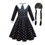 Girls Wednesday Dress - Addams Family Halloween Costume for Kids' Cosplay