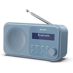 Sharp Tokyo Portable Digital Radio With Bluetooth 5.0 USB/Battery, Blue - SP0421