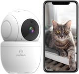 Camera De Surveillance Interieure 1080P,2,4Ghz /5Ghz Wlan Camera Ip,355°/80°,Vision Nocturne Ir Et Detection De Mouvement,Audio Bidirectionnel,Compatible Avec Alexa/Google Home