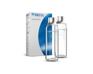 Brita Pack de 2 bouteilles en verre sodaTRIO (1L) - design élégant avec bouchon en acier inoxydable