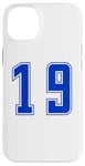 Coque pour iPhone 14 Plus Bleu Numéro 19 Équipe Junior Sports Uniforme Numéroté