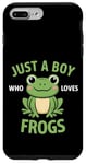 Coque pour iPhone 7 Plus/8 Plus Juste un garçon qui aime les grenouilles, de jolis garçons illustrés de grenouilles