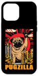 Coque pour iPhone 12 Pro Max Retro Pug Pugzilla Funny Dog Lover Japanese Movie Poster