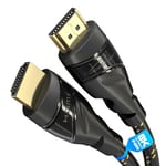 HDMI Cable 4K – with A.I.S Shielding, Nylon braiding – 10m – Designed in Germany (supports all HDMI devices like PS5/Xbox/Switch – 4K@60Hz, High Speed HDMI cord with Ethernet, black) by CableDirect