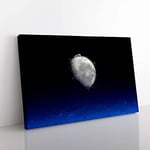 Big Box Art Close Up of The Moon in Abstract Canvas Wall Art Print Ready to Hang Picture, 76 x 50 cm (30 x 20 Inch), Black, Red, Blue, Grey