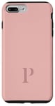 iPhone 7 Plus/8 Plus Letter P Monogram Name Initial P Pink Brown Gift For Her Case