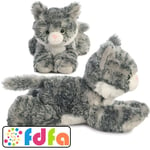 Aurora World Mini Flopsies Lily Tabby Cat Plush Soft Toy Teddy Gift