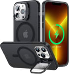 Compatible Avec Magsafe Coque Pour Iphone 13 Pro Magnétique[Support De Caméra En Métal Invisible][Protection Camera 9h Intégré], Antichoc Etui Translucide Mat Arrière Case Noir