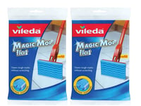 Vileda Magic Mop Flat Head Refill-Pack of 2 Non-Scratch Scourer Head Replacement