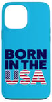 Coque pour iPhone 13 Pro Max T-shirts graphiques fantaisie avec inscription « Proud Born In The USA »