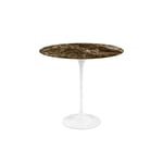 Knoll - Saarinen Oval Table - Småbord, Vitt underrede, skiva i glansig brun Emperador marmor - Sidobord - Eero Saarinen - Svart - Metall/Trä