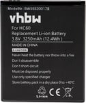 vhbw Battery Replacement for Motorola HC60 for Mobile Phone Smartphone (3250mAh,