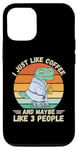 Coque pour iPhone 12/12 Pro Dinosaure vintage I Just Like Coffee And Maybe Like 3 People