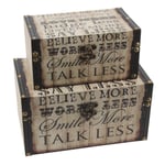 Juliana Keepsake Box Set of 2 - Typography - 'Smile More, Talk Less'