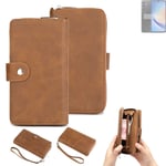 2in1 protection case for Samsung Galaxy A34 5G wallet brown cover pouch