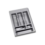 Avilia Organisateur de tiroirs de cuisine pour couverts et ustensiles réglable en plastique gris 48 x 34 cm - Plateau à couverts, convient aux tiroirs 40 cm