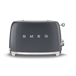 Smeg TSF01GRUK 50's Style Retro 2 Slice Toaster - Slate Grey. Brand new