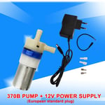 Micro pompe à eau DC 12 V,distributeur d'eau de qualité alimentaire 370 Mini pompe 12 V 0.7-1,2 L/min,faible bruit,longue durée de vie,pompe auto-amorçante - Type B pump n EU adapter