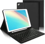 Étui Clavier Pour Ipad 9.7"",Ipad 6ème/5ème Géneration(2018/2017),Ipad Pro 9.7,Ipad Air 2/1,Bluetooth Clavier Azerty Français Amovible Avec Fente Pour Apple Pencil/Stylo,Noir