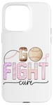 Coque pour iPhone 15 Pro Max Go Fight Cure Thème de sensibilisation au baseball Rose