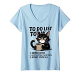 Womens To Do List Today Cat V-Neck T-Shirt