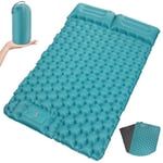 Satisure Matelas de camping auto-gonflant pour l'extérieur, ultra léger avec pompe à pieds, pour 2 personnes