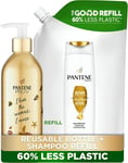 Pantene Repair & Protect Silicone-free Refill Set Shampoo, Eco Friendly Gift fo