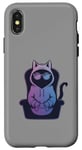 Coque pour iPhone X/XS Funny Gamer Cat Cool Jeu vidéo Kitty Funny Gaming Cat Meme