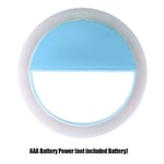 Rechargeable Mobile Phone Selfie Light Clip-on Fill Light Selfie Ring LED Light Rotating Pographic Supplementary Lamp,Blue-AAA Battery