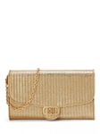 Lauren Ralph Lauren Adair 20 Metallic Woven Straw Crossbody Bag, Modern Gold