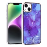 Coque en TPU marbré violet pour iPhone 14 Plus/15 Plus