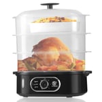 12L Electric Food Steamer Multi-Function Steam Cooker Easy Clean &Large Capacity