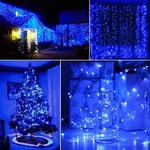 8 lägen Soldrivna koppartrådsljus för utomhus inomhus trädgårdsfest Bröllopsuteplats Träd Juldekoration Blue 100LED