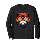 Retro Sunglasses York Chocolate Cat Long Sleeve T-Shirt