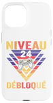 Coque pour iPhone 15 Niveau 24 Débloqué Cadeau Anniversaire Humour Gaming 24 Ans