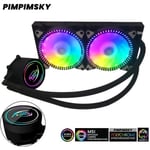 PIMPIMSKY Watercooling PC Gamer -  Kit Refroidissement Processeurs Intel Et AMD - Ventilateur RGB 4 pins