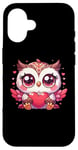 iPhone 16 Owl Valentines Day Heart Kawaii Anime Owl For Girls Women Case