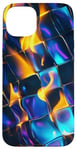 Coque pour iPhone 15 Plus Art abstrait psychédélique bleu électrique futuriste